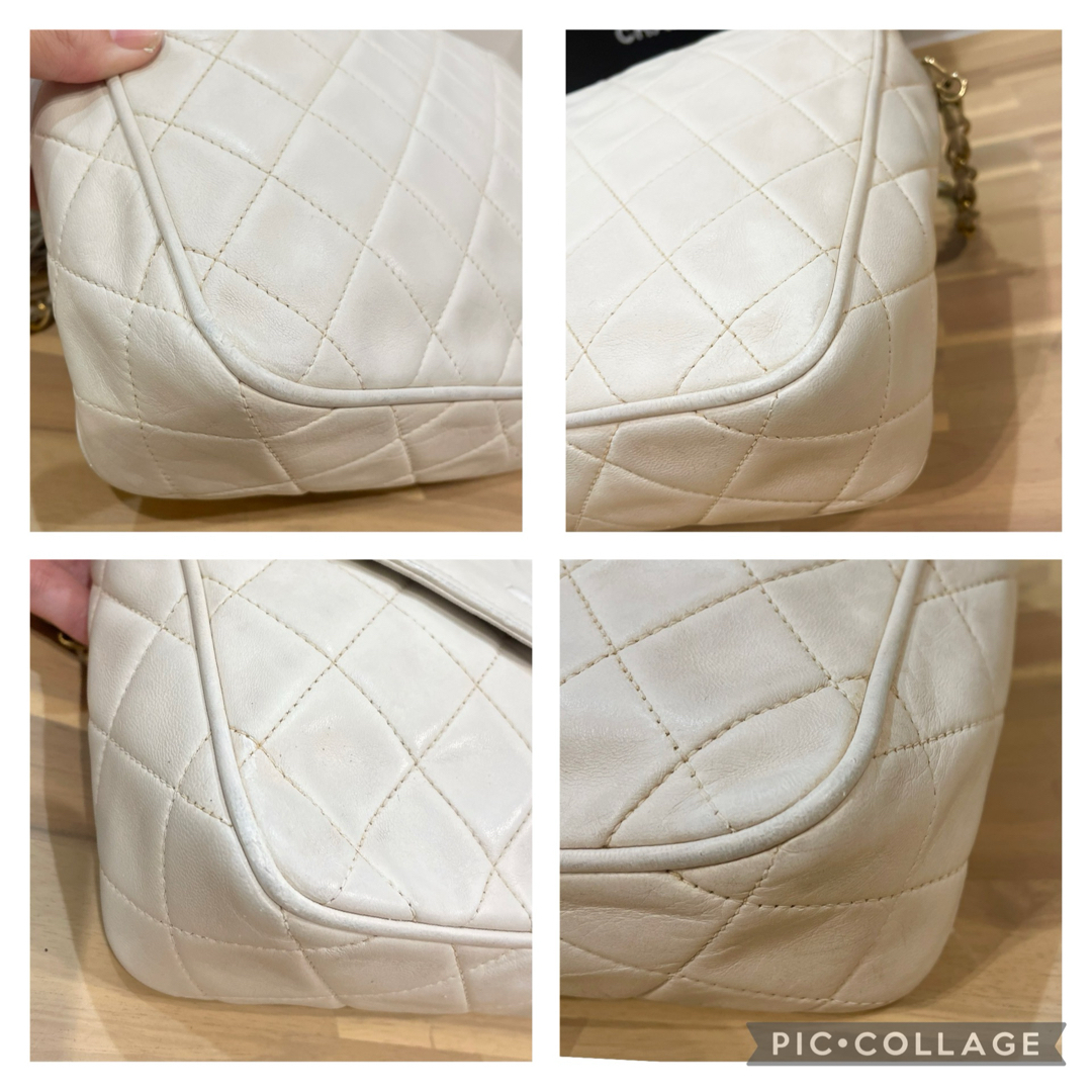 CHANEL - CHANEL ヴィンテージシャネル マトラッセ アイボリー CHANEL - CHANEL ヴィンテージシャネル マトラッセ アイボリー
