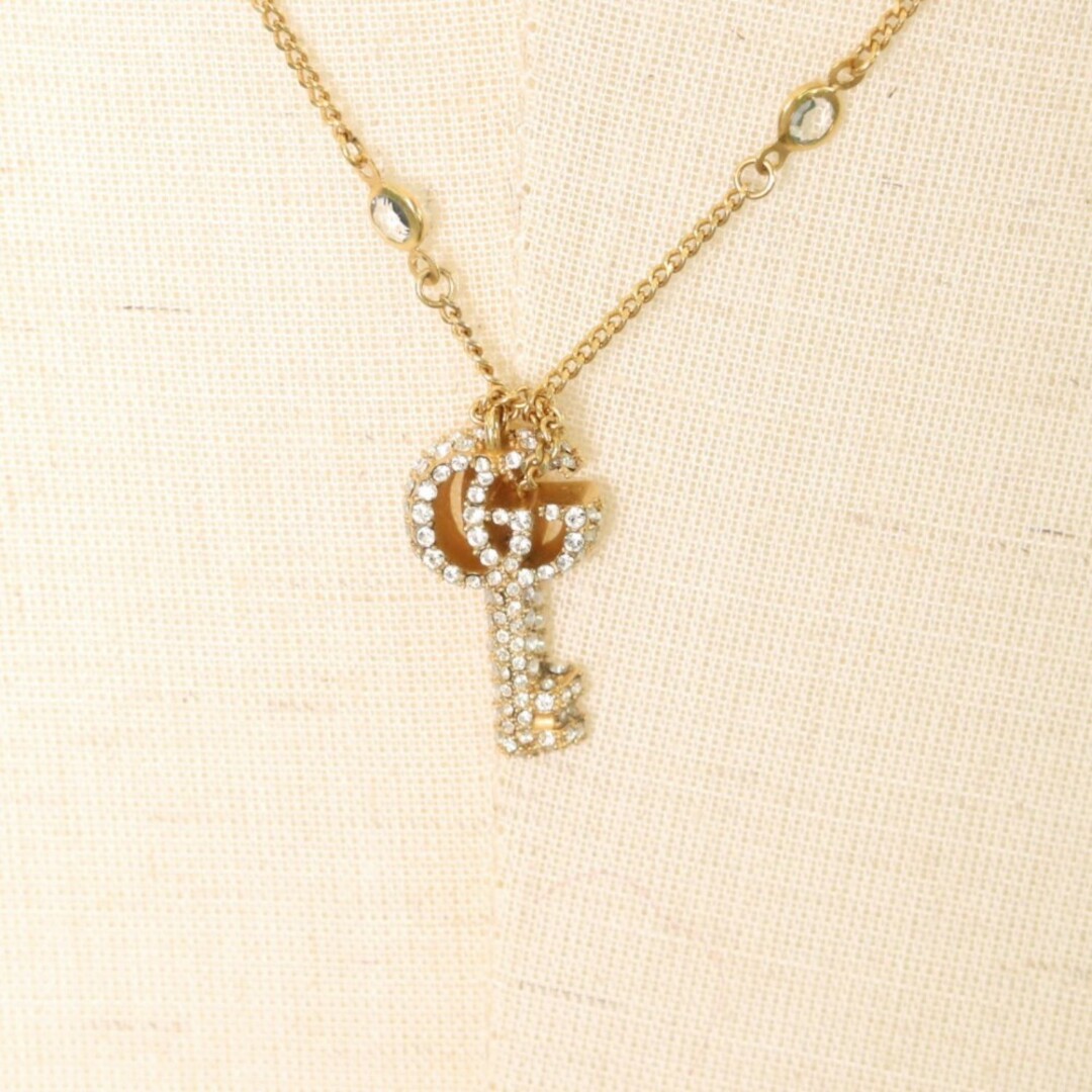 GUCCI - GUCCI グッチ ネックレス ダブルG クリスタル付きキー GUCCI - GUCCI グッチ ネックレス ダブルG クリスタル付きキー