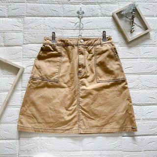 コルザ(COLZA)のC・O・L・Z・A ひざ上丈 チノスカート キャメル カジュアル 日常使い L(ミニスカート)