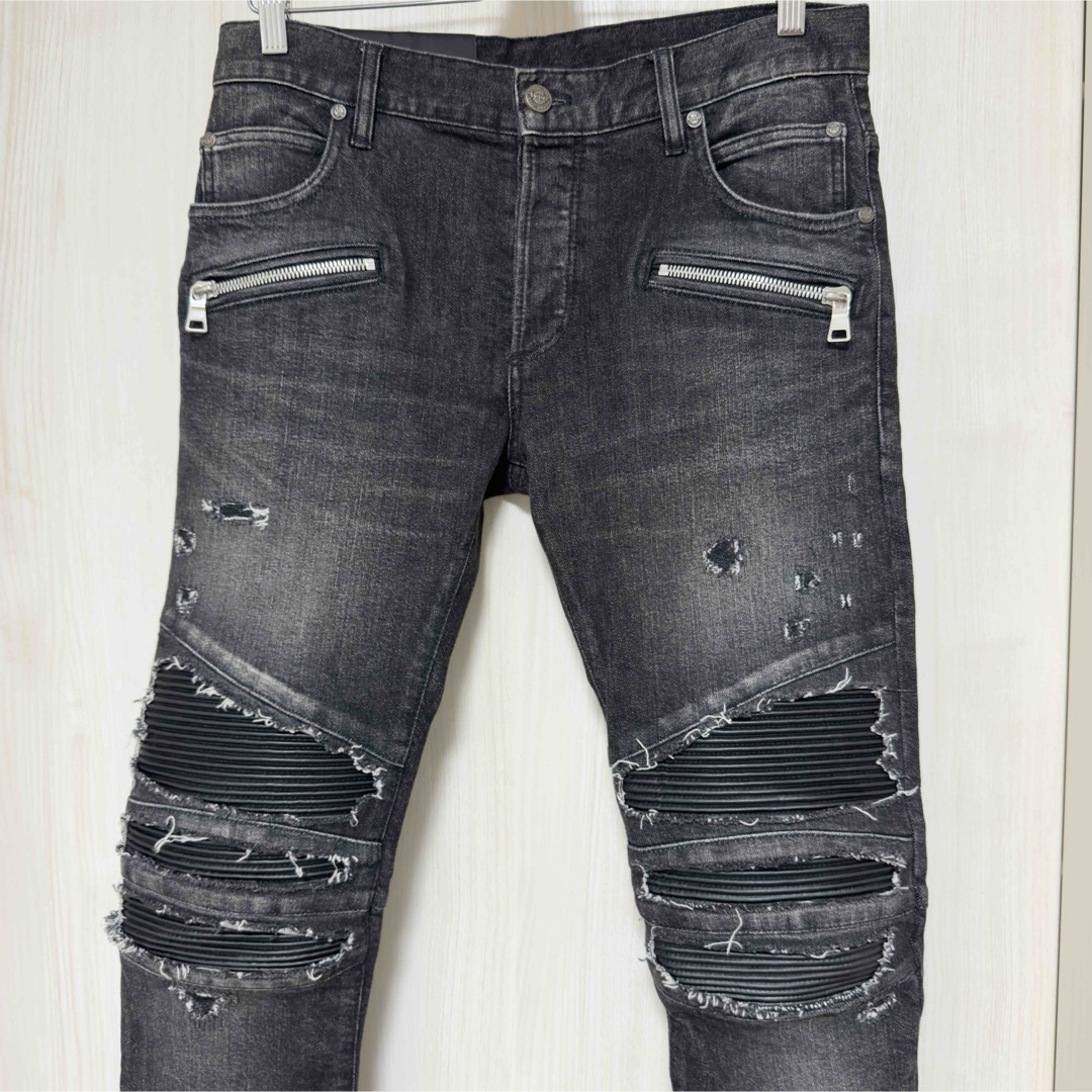 BALMAIN - 定価21.3万円 バルマンオム リップドバイカーブラック BALMAIN - 定価21.3万円 バルマンオム リップドバイカーブラック
