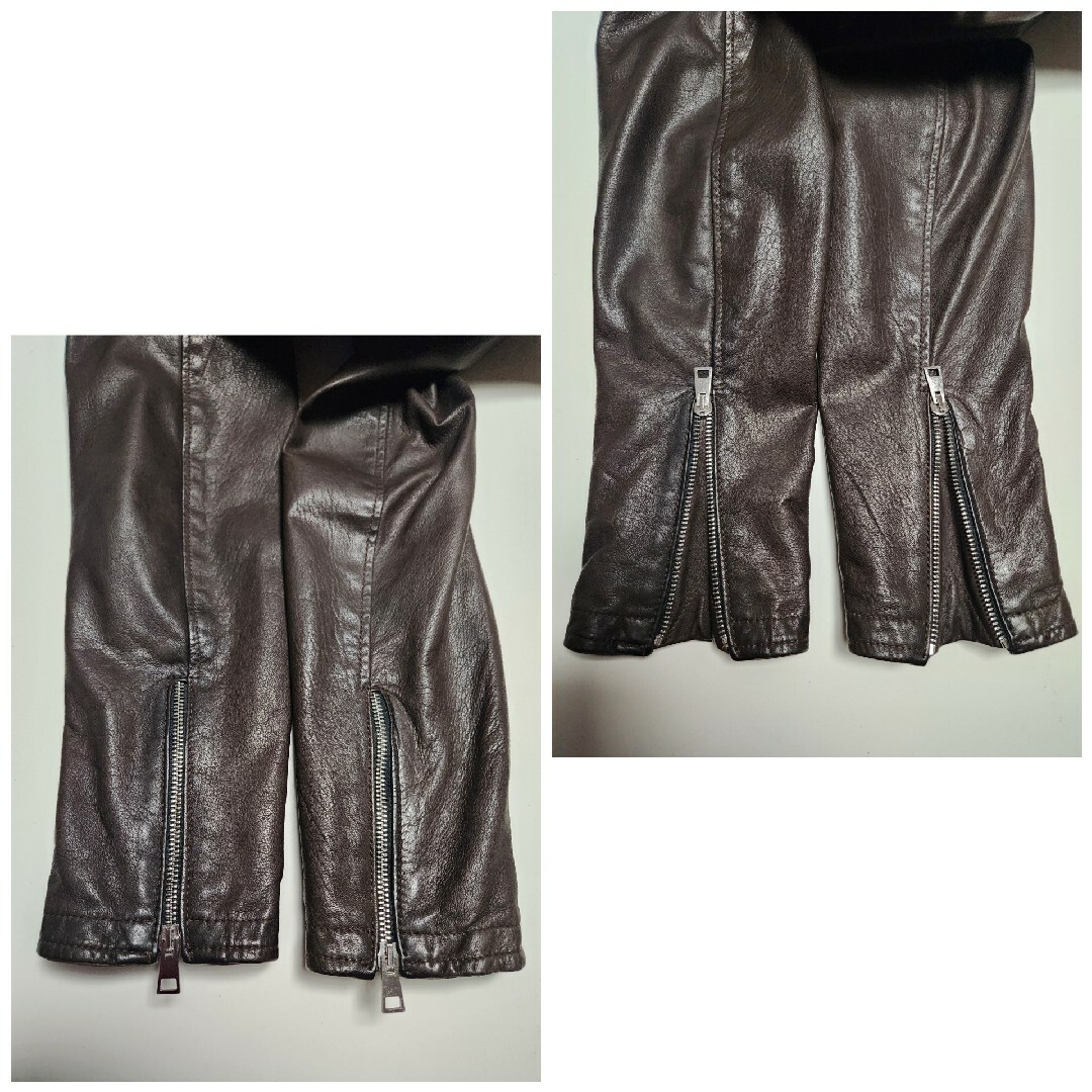 美品】デラン Delan セミダブル ライダース ラムレザー 濃茶 50 美品】デラン Delan セミダブル ライダース ラムレザー 濃茶 50