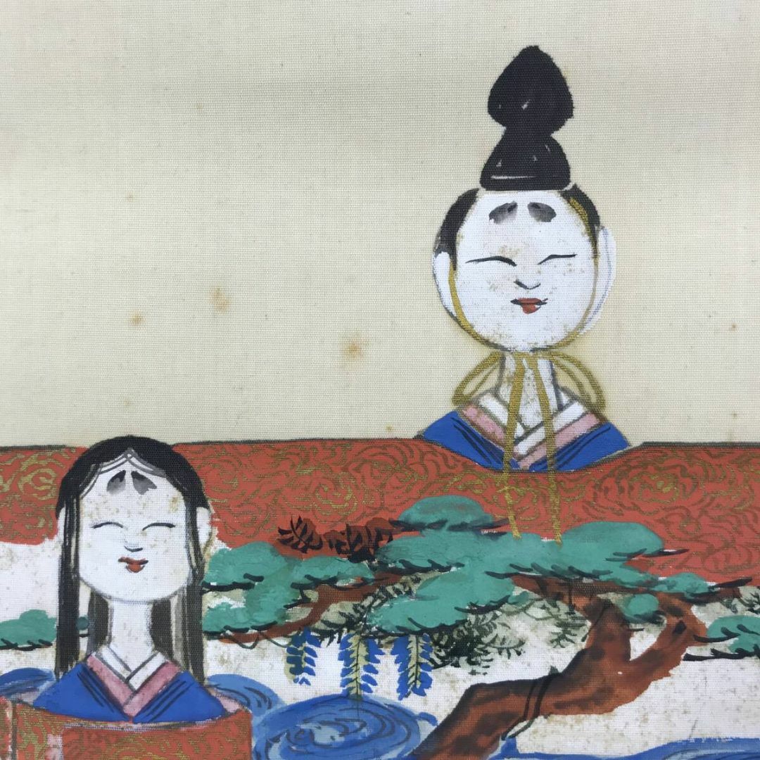 真作/杉野僊山/雛之図/ヒナ図/桃の節句/掛軸☆宝船☆AF-381の 真作/杉野僊山/雛之図/ヒナ図/桃の節句/掛軸☆宝船☆AF-381の