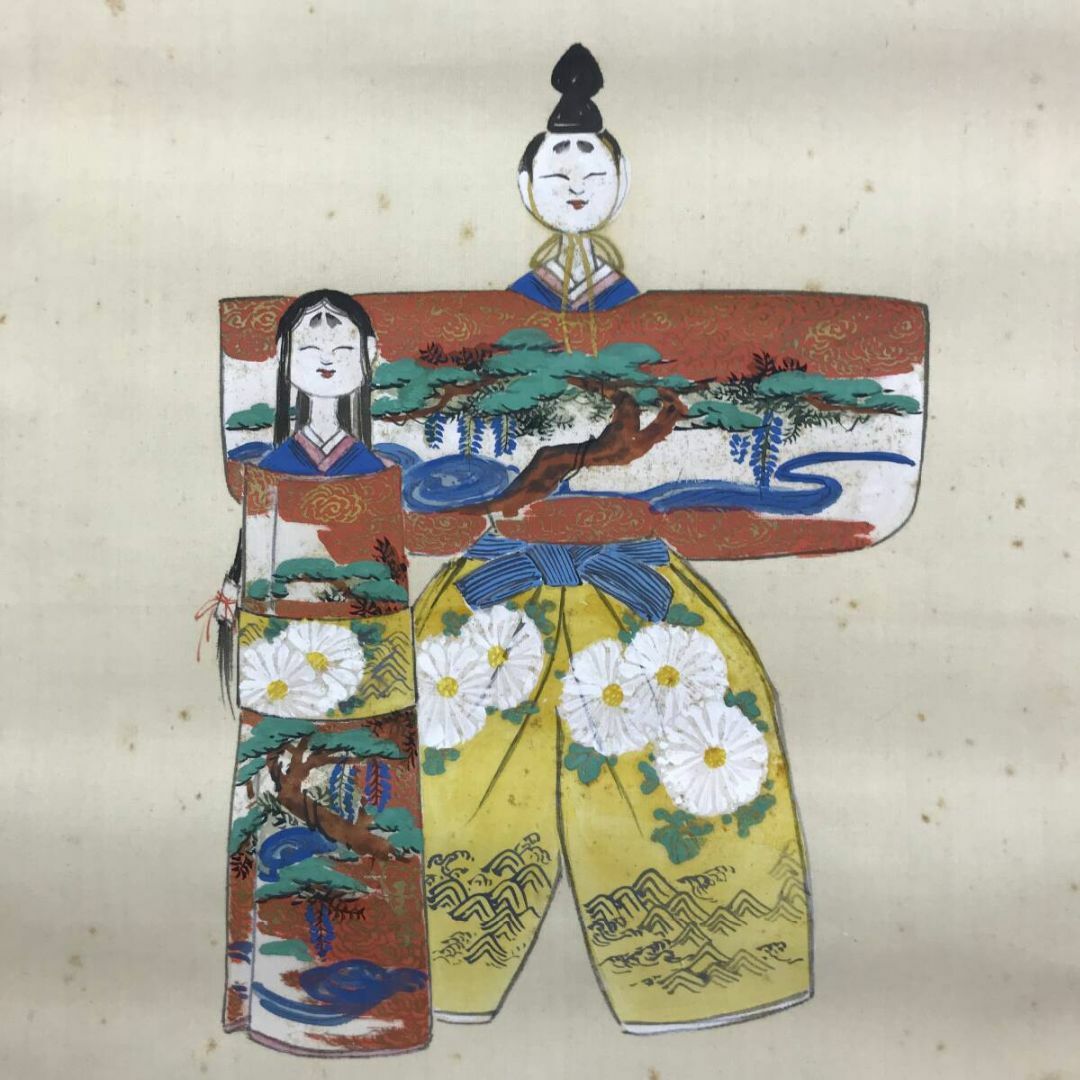 真作/杉野僊山/雛之図/ヒナ図/桃の節句/掛軸☆宝船☆AF-381の 真作/杉野僊山/雛之図/ヒナ図/桃の節句/掛軸☆宝船☆AF-381の