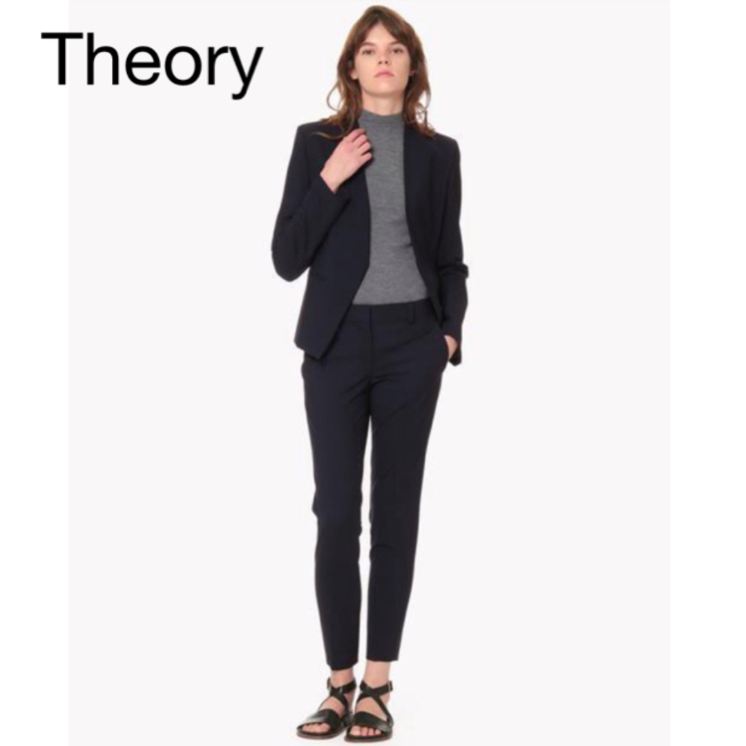Theory - 美品 ノーカラー セットアップ パンツ LANAIスーツ Theory - 美品 ノーカラー セットアップ パンツ LANAIスーツ