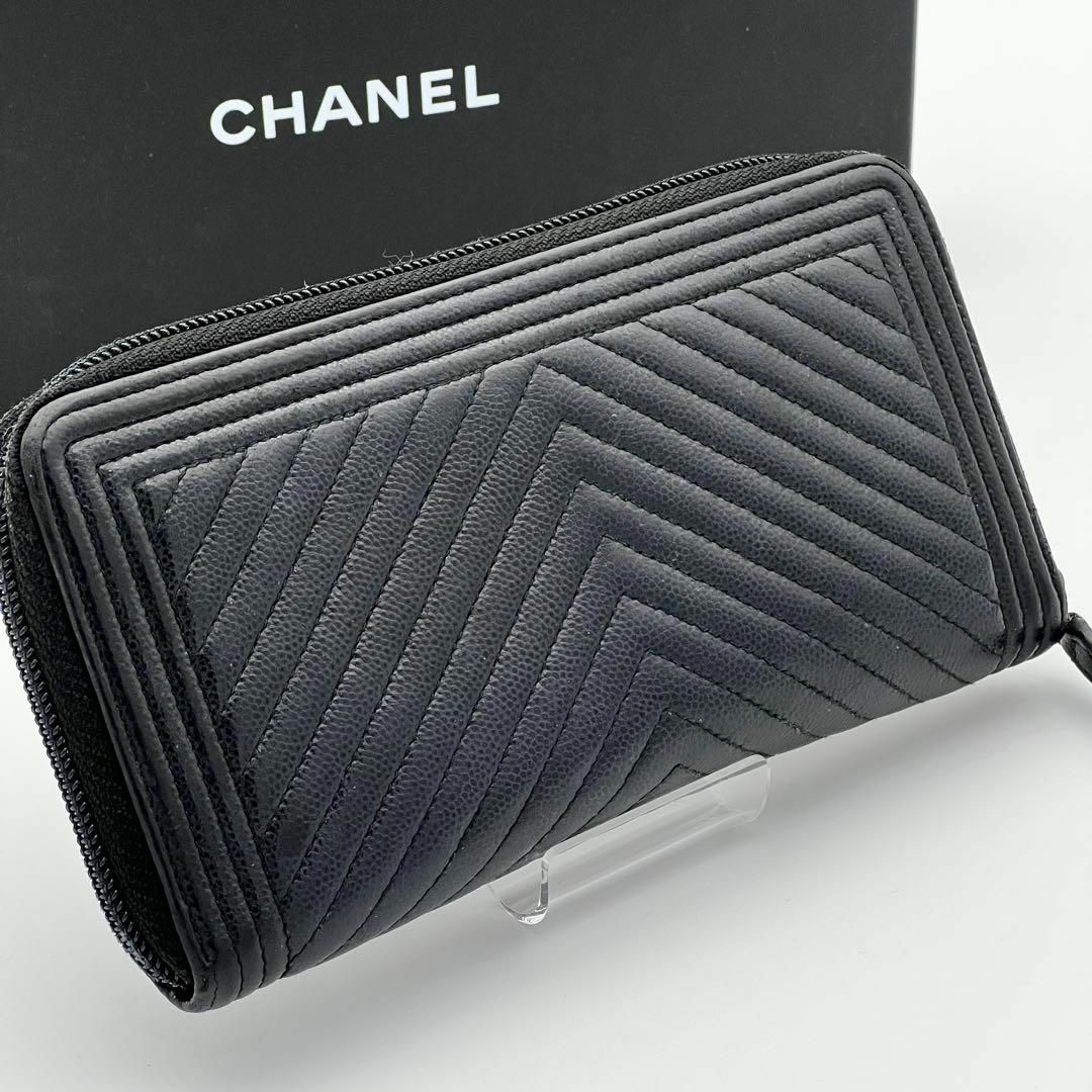 CHANEL - 【極美品】シャネル キャビアスキン ボーイシャネル CHANEL - 【極美品】シャネル キャビアスキン ボーイシャネル
