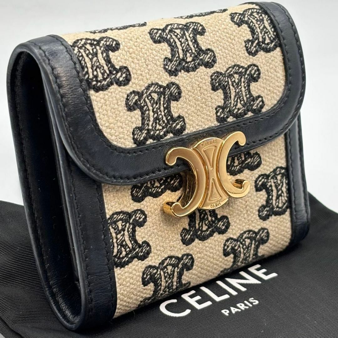 CELINE - 定価17万 セリーヌ トリオンフキャンバス 三つ折り財布 CELINE - 定価17万 セリーヌ トリオンフキャンバス 三つ折り財布