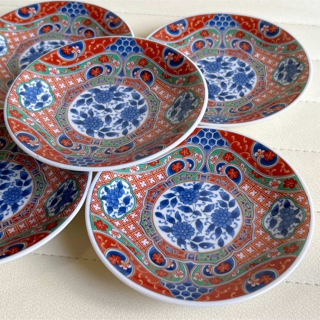 有田焼 - 三洋陶器 龍峰窯 古伊万里 小皿揃 5枚セット 銘々皿 染 有田焼 - 三洋陶器 龍峰窯 古伊万里 小皿揃 5枚セット 銘々皿 染