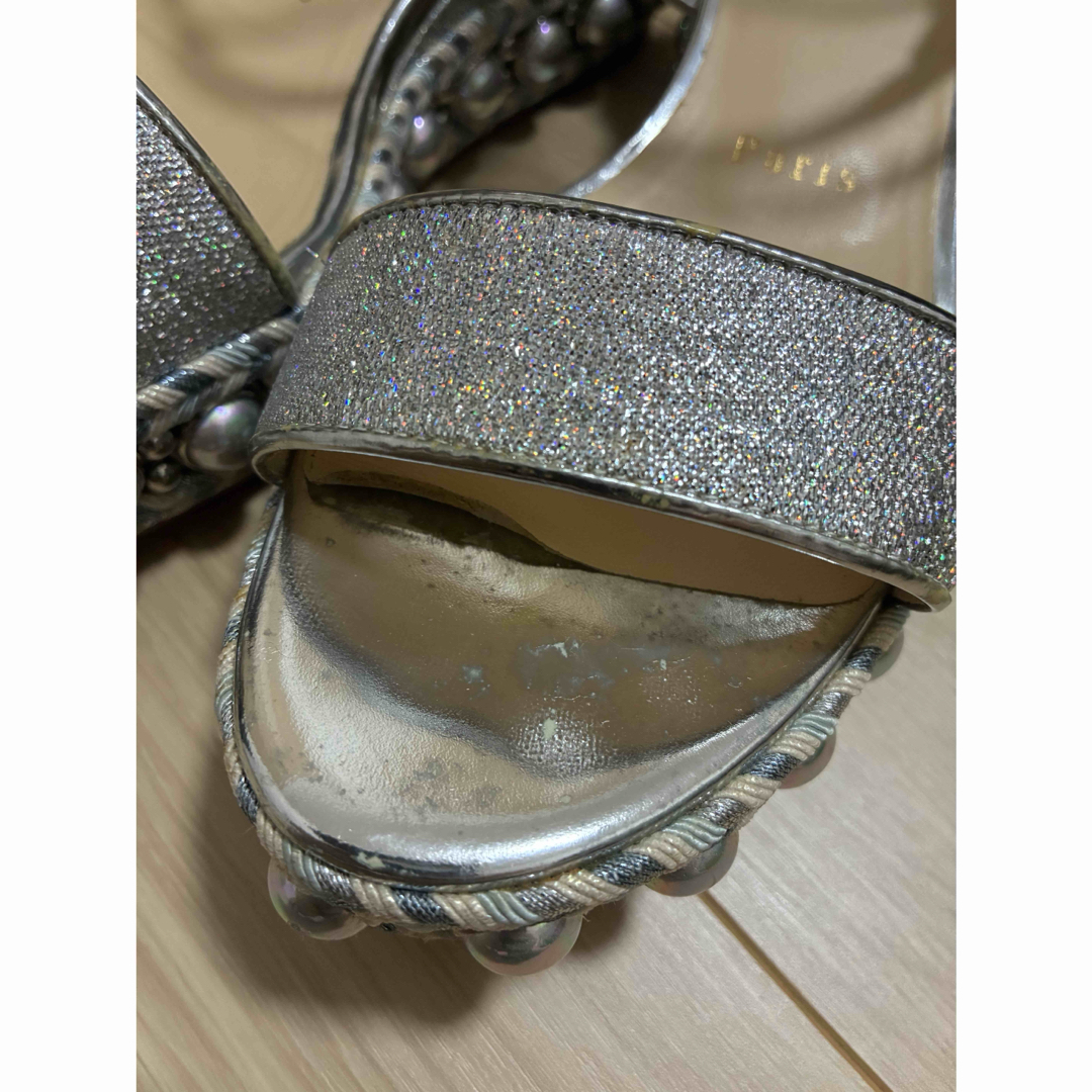 Christian Louboutin - ルブタン シルバー サンダルの通販 by vv Christian Louboutin - ルブタン シルバー サンダルの通販 by vv