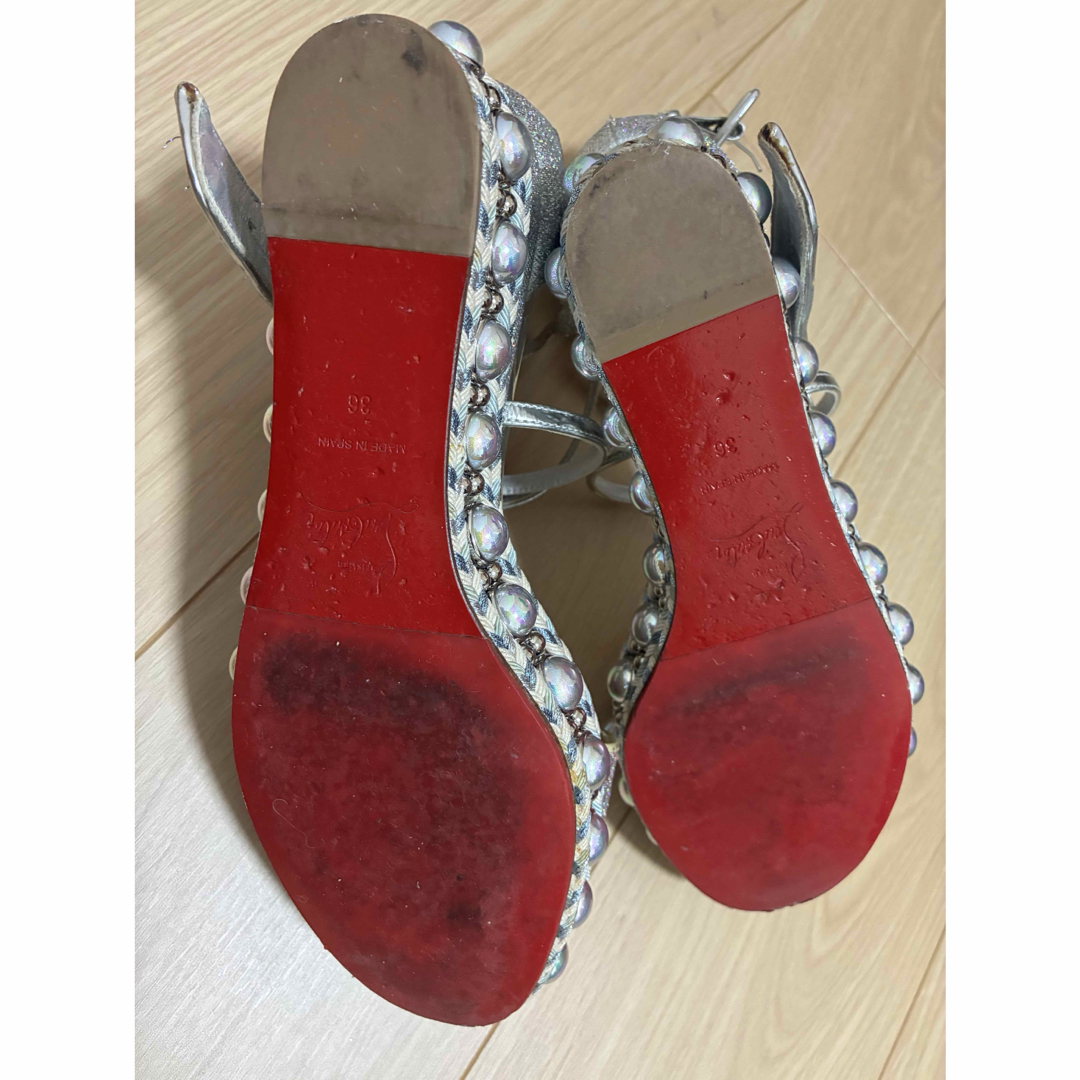 Christian Louboutin - ルブタン シルバー サンダルの通販 by vv Christian Louboutin - ルブタン シルバー サンダルの通販 by vv