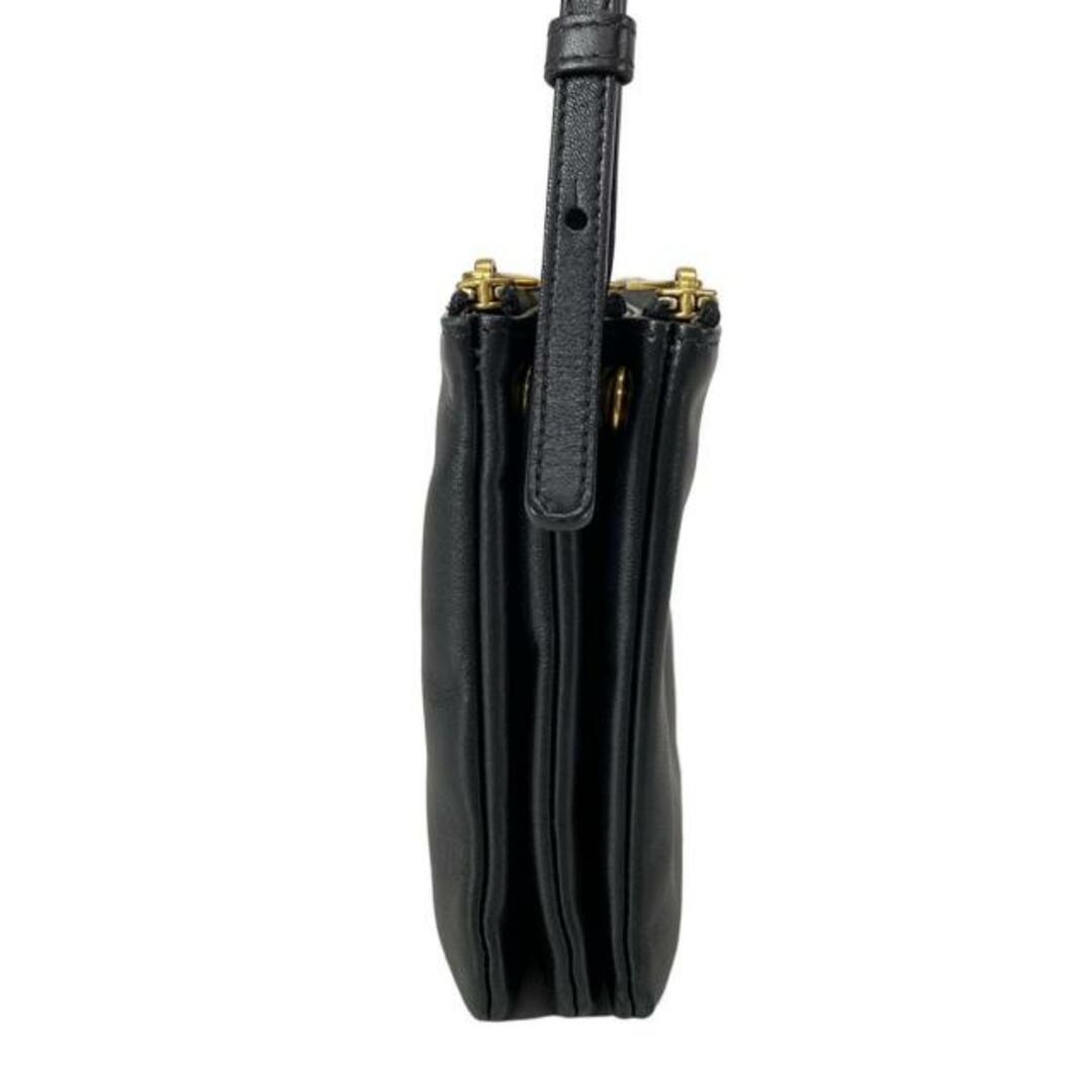 CELINE - CELINE(セリーヌ) ショルダーバッグ トリオ 黒 レザー CELINE - CELINE(セリーヌ) ショルダーバッグ トリオ 黒 レザー