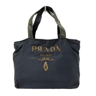 PRADA - PRADA(プラダ) ハンドバッグ - ネイビー 型押し加工 PRADA - PRADA(プラダ) ハンドバッグ - ネイビー 型押し加工