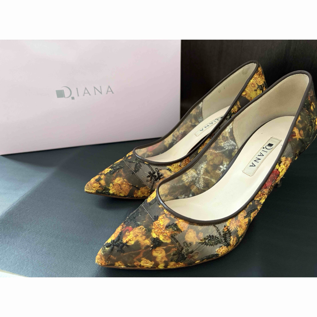DIANA - DIANA ダイアナ イエローゴッホ 23.5cm 春 花柄 DIANA - DIANA ダイアナ イエローゴッホ 23.5cm 春 花柄