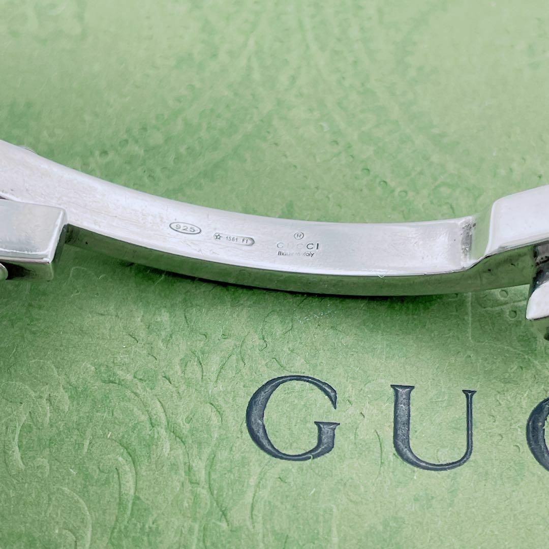 GUCCI - GUCCI バングル プレート ブレスレット シルバー925の GUCCI - GUCCI バングル プレート ブレスレット シルバー925の