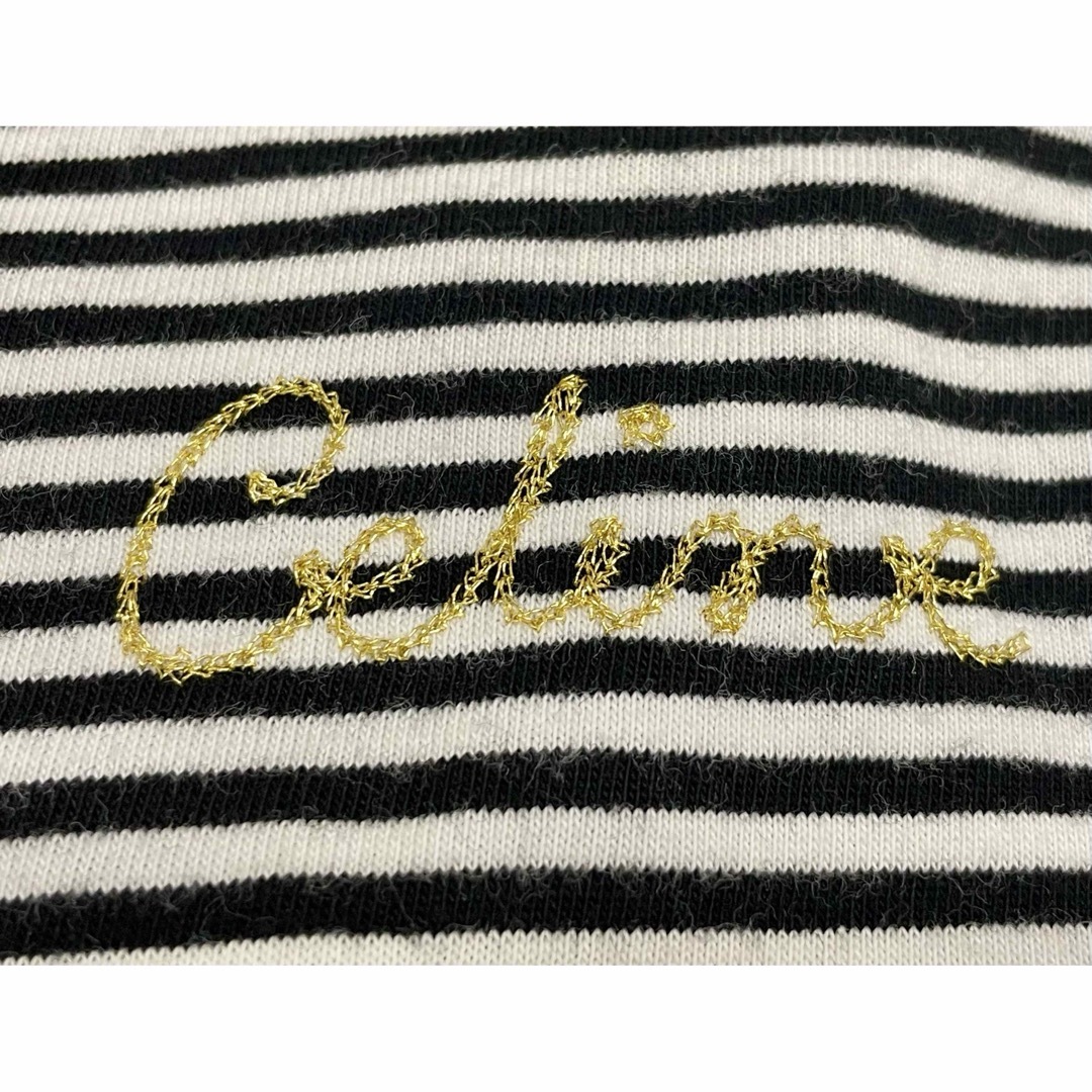 CELINE - 19AW Celine ロゴ刺繍 ボーダー ニットTシャツ ロンT CELINE - 19AW Celine ロゴ刺繍 ボーダー ニットTシャツ ロンT