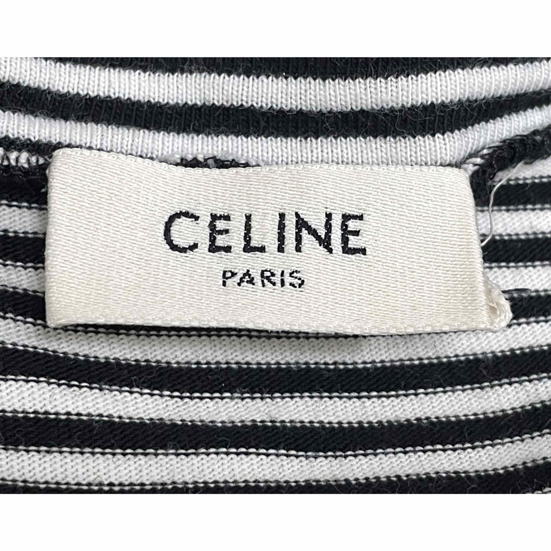 CELINE - 19AW Celine ロゴ刺繍 ボーダー ニットTシャツ ロンT CELINE - 19AW Celine ロゴ刺繍 ボーダー ニットTシャツ ロンT
