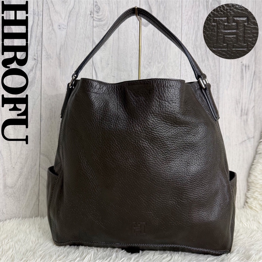 人気♡A4可♡美品♡HIROFU ヒロフ レザー Hロゴ ショルダー 人気♡A4可♡美品♡HIROFU ヒロフ レザー Hロゴ ショルダー