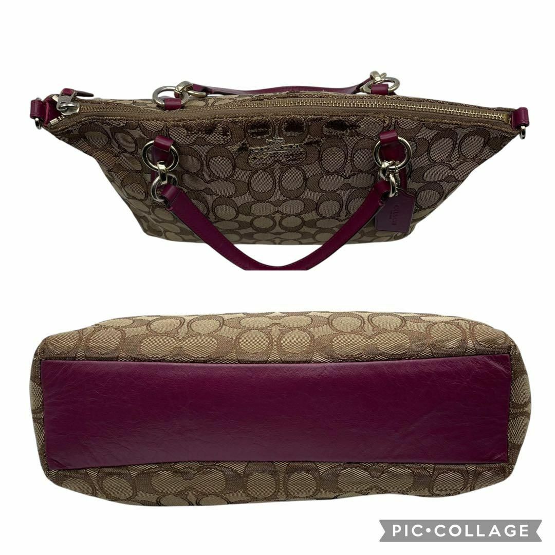 COACH - 良品 コーチ 2way ショルダーバッグ シグネチャー COACH - 良品 コーチ 2way ショルダーバッグ シグネチャー
