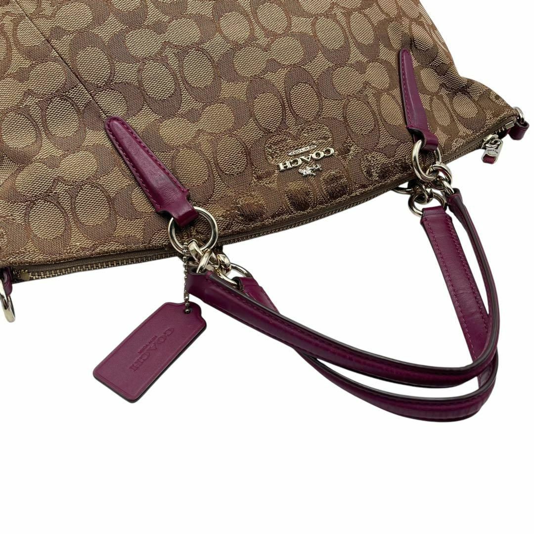 COACH - 良品 コーチ 2way ショルダーバッグ シグネチャー COACH - 良品 コーチ 2way ショルダーバッグ シグネチャー