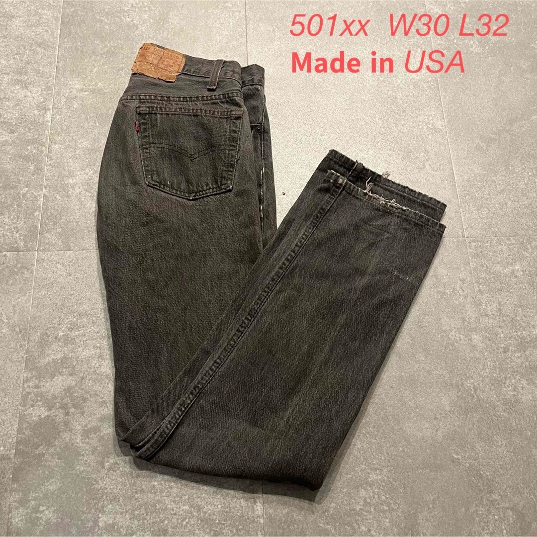 Levi's - LEVI'S リーバイス 501 ブラックデニム W30/L32 USAの Levi's - LEVI'S リーバイス 501 ブラックデニム W30/L32 USAの