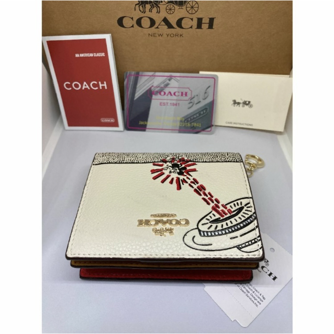 COACH - COACH コーチ C7433 二つ折り財布 ディズニー x キース COACH - COACH コーチ C7433 二つ折り財布 ディズニー x キース