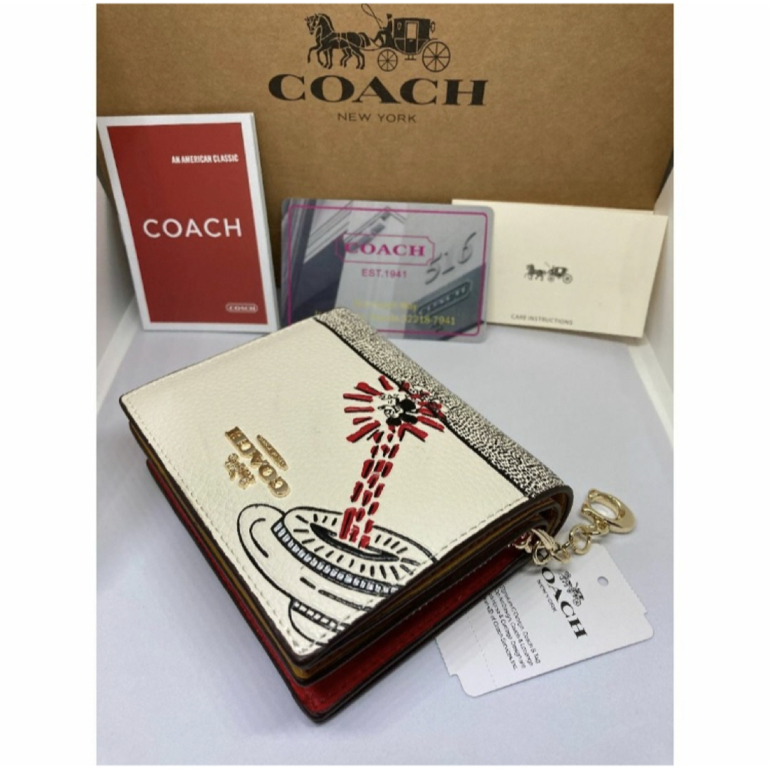 COACH - COACH コーチ C7433 二つ折り財布 ディズニー x キース COACH - COACH コーチ C7433 二つ折り財布 ディズニー x キース