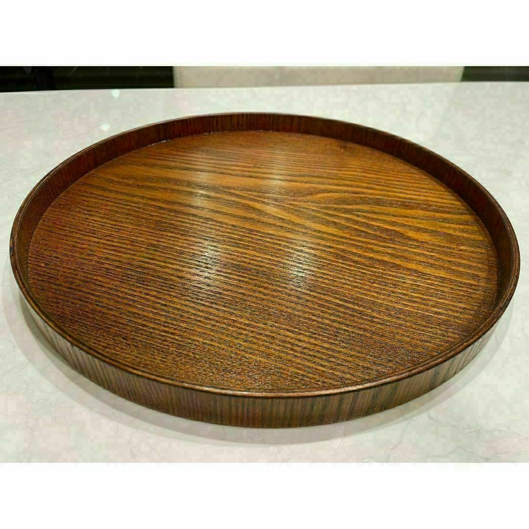【超安い】 ☆丸盆☆木製☆トレー☆カフェトレー ☆おぼん☆天然木 テーブル用品
