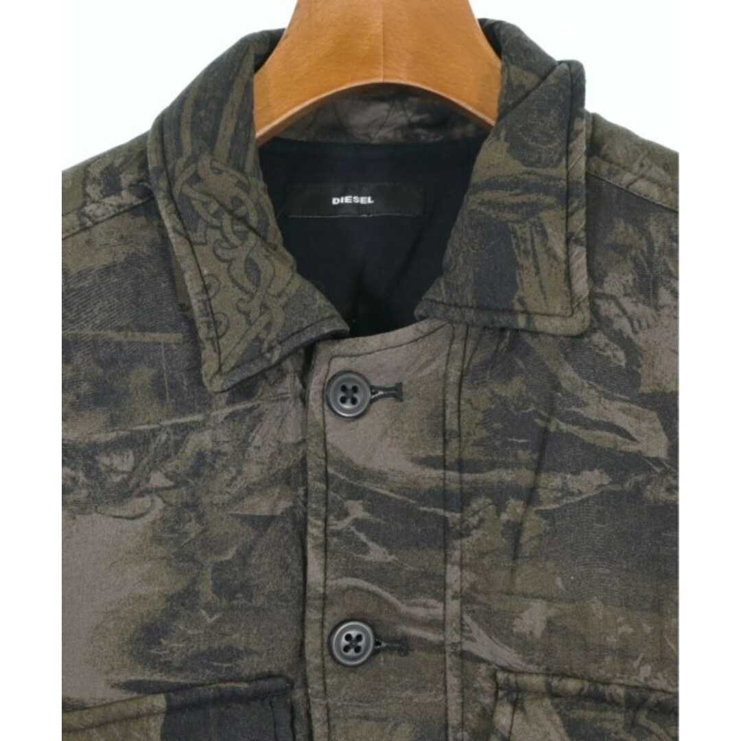 DIESEL - DIESEL ディーゼル ブルゾン(その他) S カーキ系x黒 DIESEL - DIESEL ディーゼル ブルゾン(その他) S カーキ系x黒