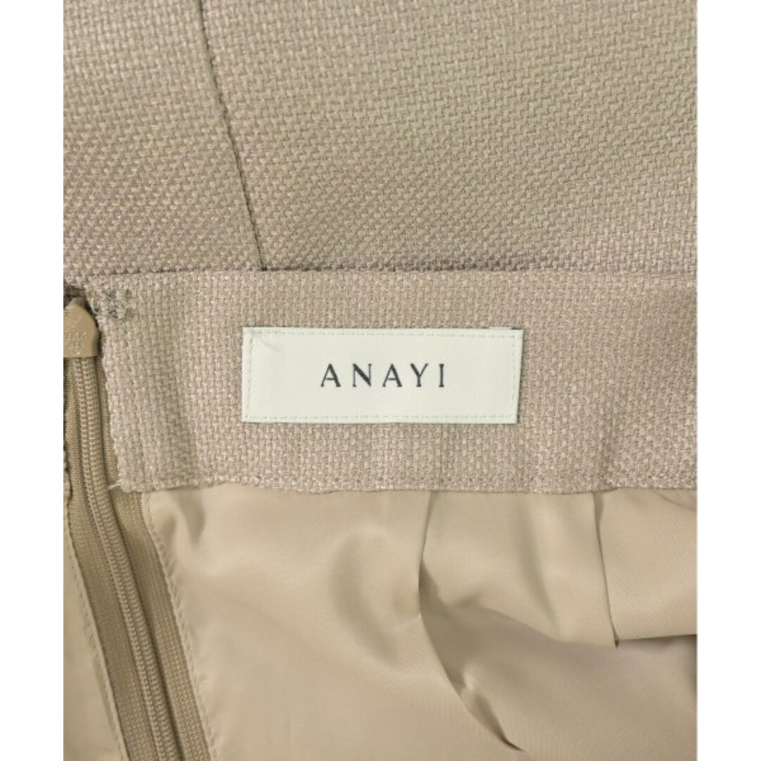 ANAYI - ANAYI アナイ ひざ丈スカート 38(M位) ベージュ 【古着 ANAYI - ANAYI アナイ ひざ丈スカート 38(M位) ベージュ 【古着