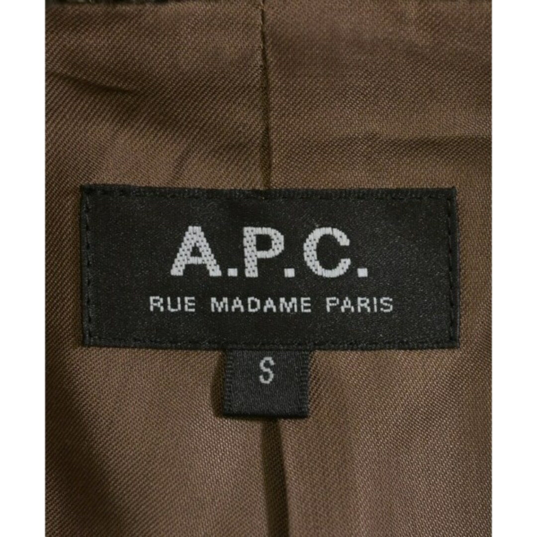 A.P.C. アーペーセー ステンカラーコート S 茶系x黒等 A.P.C. アーペーセー ステンカラーコート S 茶系x黒等