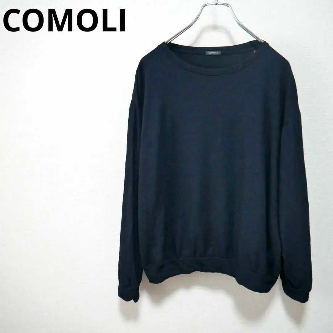 COMOLI - 美品 COMOLI 23AW ウール天竺 長袖クルー NAVYの通販 COMOLI - 美品 COMOLI 23AW ウール天竺 長袖クルー NAVYの通販