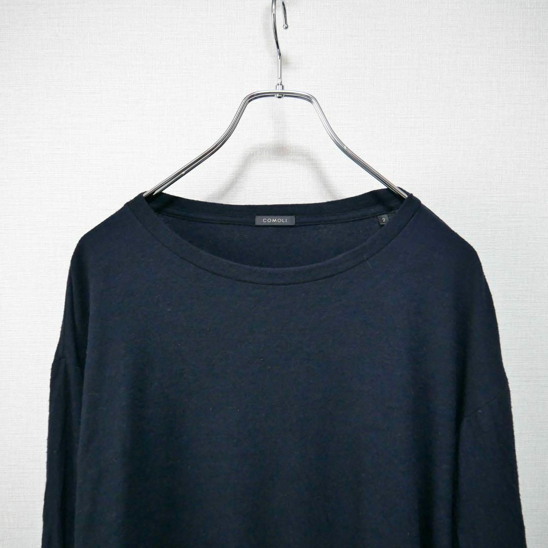 COMOLI - 美品 COMOLI 23AW ウール天竺 長袖クルー NAVYの通販 COMOLI - 美品 COMOLI 23AW ウール天竺 長袖クルー NAVYの通販