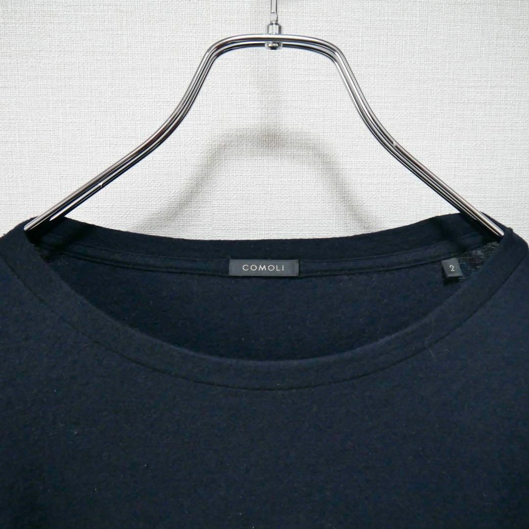COMOLI - 美品 COMOLI 23AW ウール天竺 長袖クルー NAVYの通販 COMOLI - 美品 COMOLI 23AW ウール天竺 長袖クルー NAVYの通販