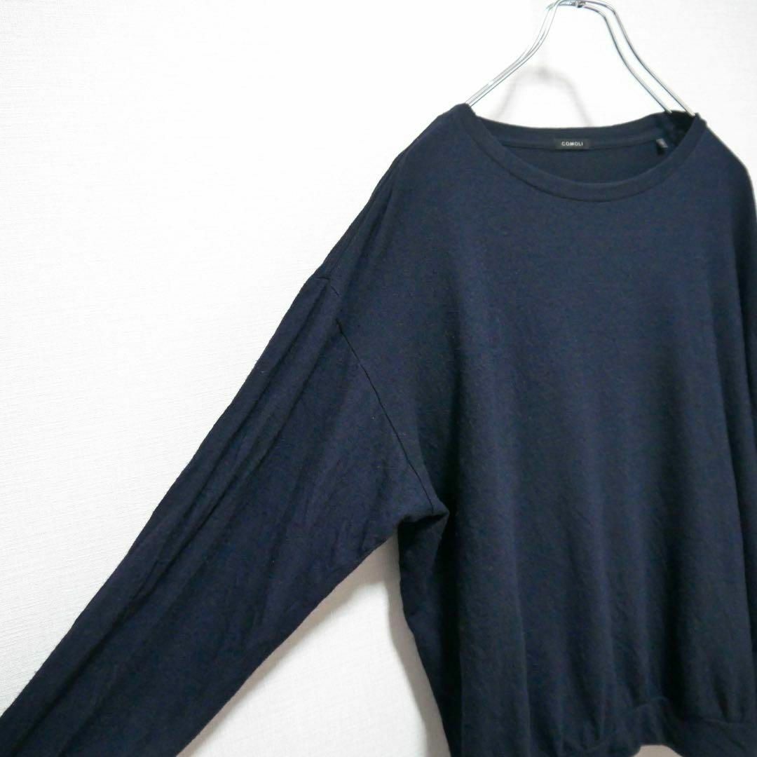 COMOLI - 美品 COMOLI 23AW ウール天竺 長袖クルー NAVYの通販 COMOLI - 美品 COMOLI 23AW ウール天竺 長袖クルー NAVYの通販