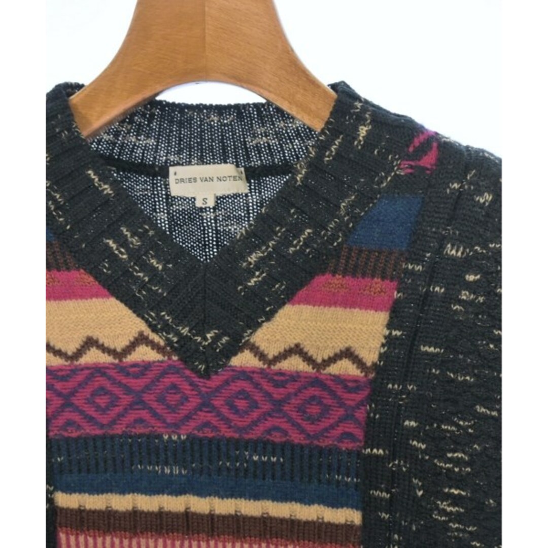 DRIES VAN NOTEN - DRIES VAN NOTEN ベスト S 黒xベージュ(総柄 DRIES VAN NOTEN - DRIES VAN NOTEN ベスト S 黒xベージュ(総柄