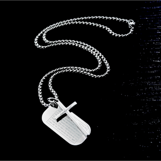 【Rk019】ネックレス　アクセサリー 　メンズ 　シルバー　プレート　クロス(ネックレス)