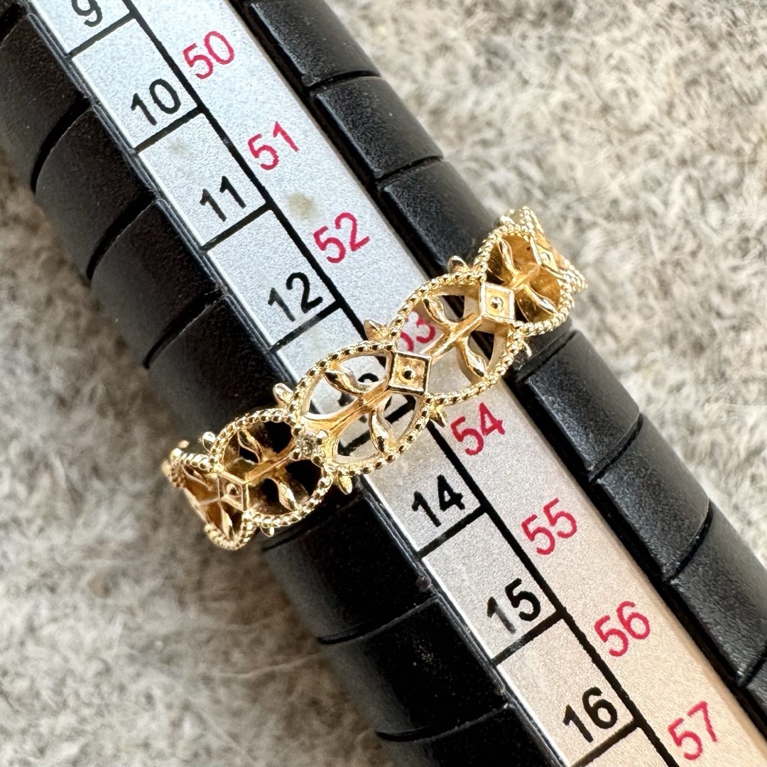 agete - agete◇K10YG*13号*透かしダイヤモンドリング*アガット agete - agete◇K10YG*13号*透かしダイヤモンドリング*アガット