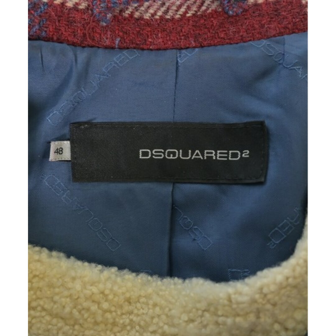 DSQUARED ダッフルコート 48(L位) 赤xアイボリーx青(チェック DSQUARED ダッフルコート 48(L位) 赤xアイボリーx青(チェック