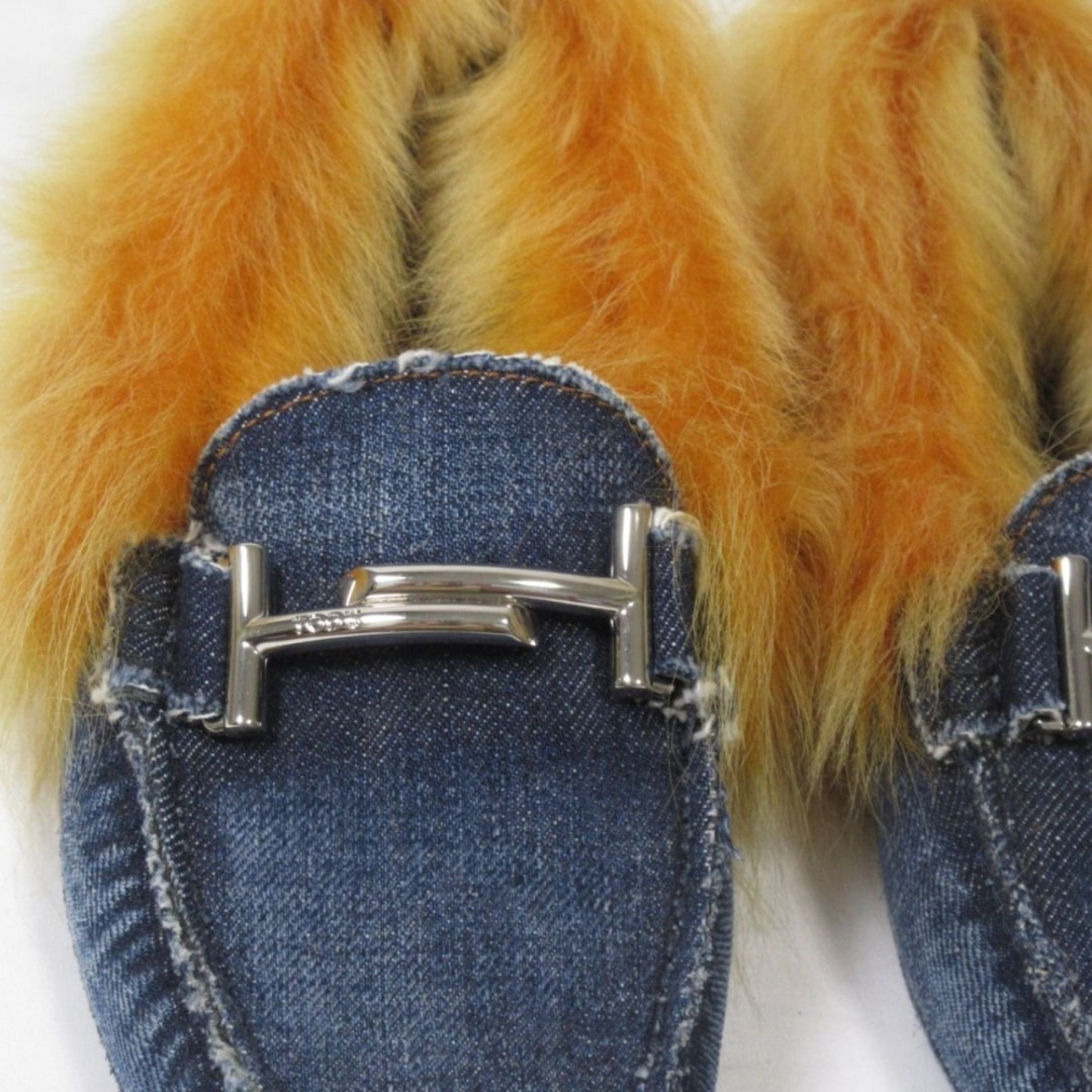 TOD'S - 美品 TOD'S トッズ ダブルT ファー ゴンミーニ デニム TOD'S - 美品 TOD'S トッズ ダブルT ファー ゴンミーニ デニム