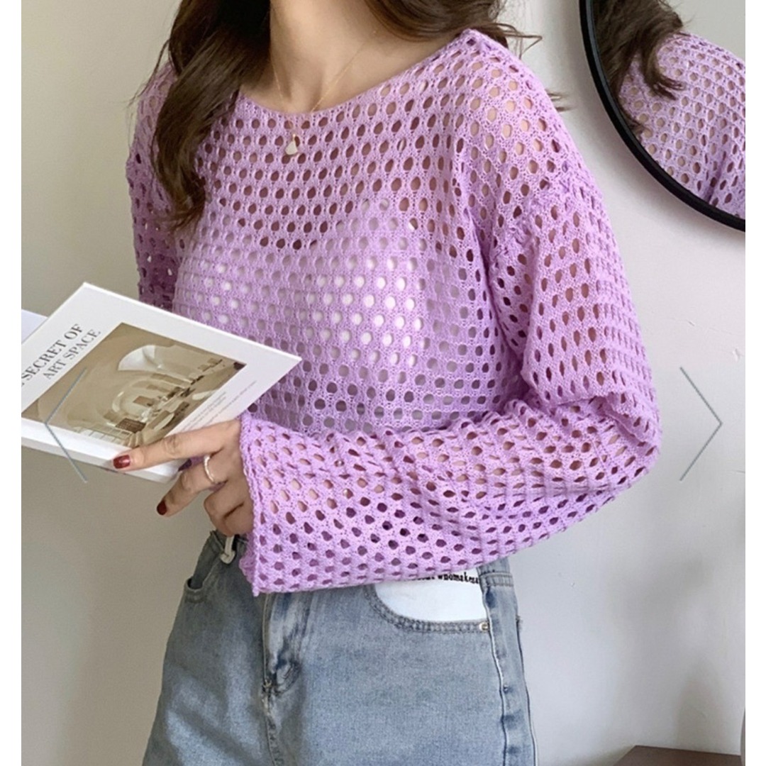 ショート丈 長そで K-pop ニット カットソー トップス ショート丈 長そで K-pop ニット カットソー トップス