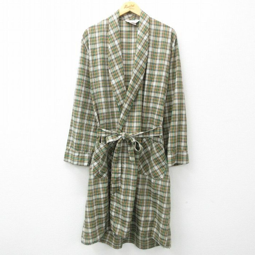 XL☆古着 長袖 ガウン 羽織 メンズ 80年代 80s ロング丈 USA製 XL☆古着 長袖 ガウン 羽織 メンズ 80年代 80s ロング丈 USA製