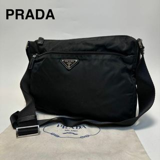 プラダ(PRADA)のm50【美品】プラダ　三角ロゴ　ナイロン　レザー　ブラック　ショルダーバッグ(ショルダーバッグ)