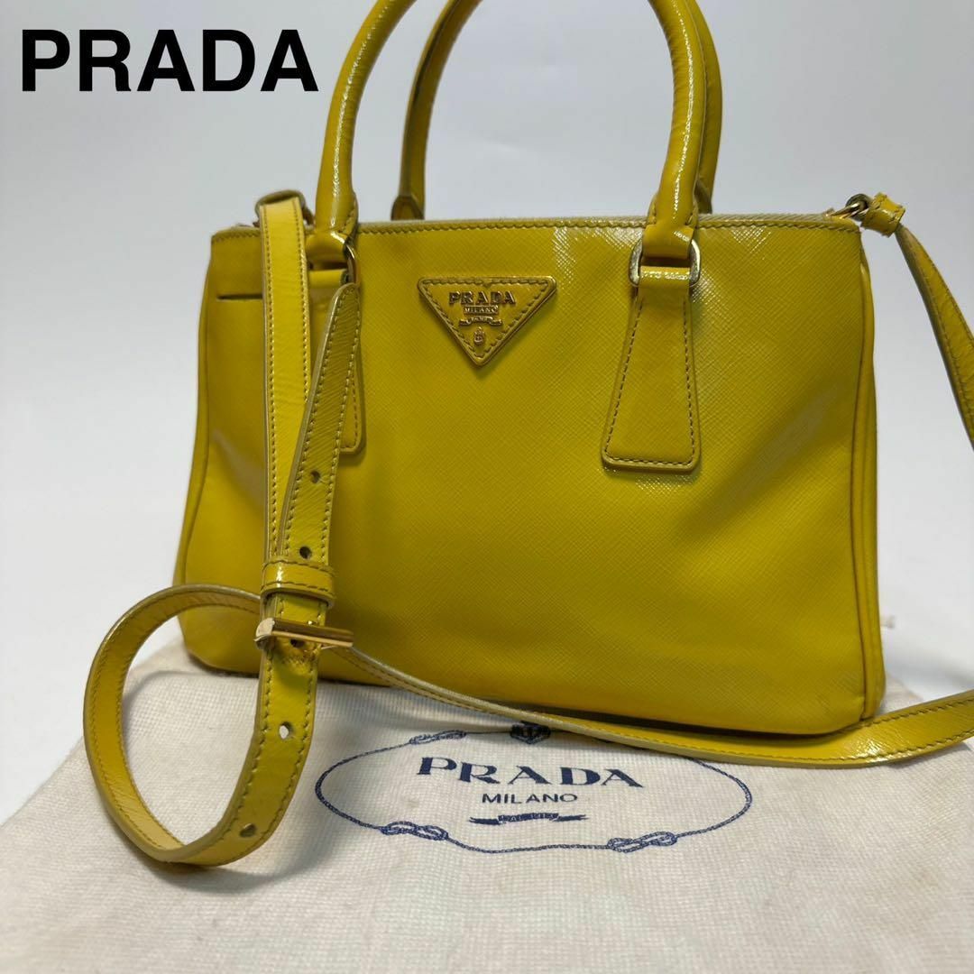 PRADA - m51【美品】プラダ 三角ロゴ ガレリアサフィアーノ PRADA - m51【美品】プラダ 三角ロゴ ガレリアサフィアーノ