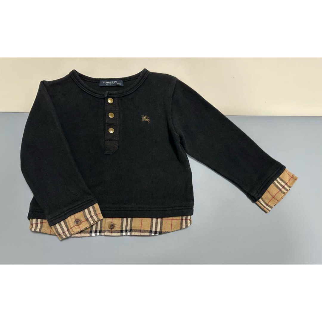 BURBERRY - 【バーバリーロンドン】長袖トップス 重ね着風 袖裾 BURBERRY - 【バーバリーロンドン】長袖トップス 重ね着風 袖裾