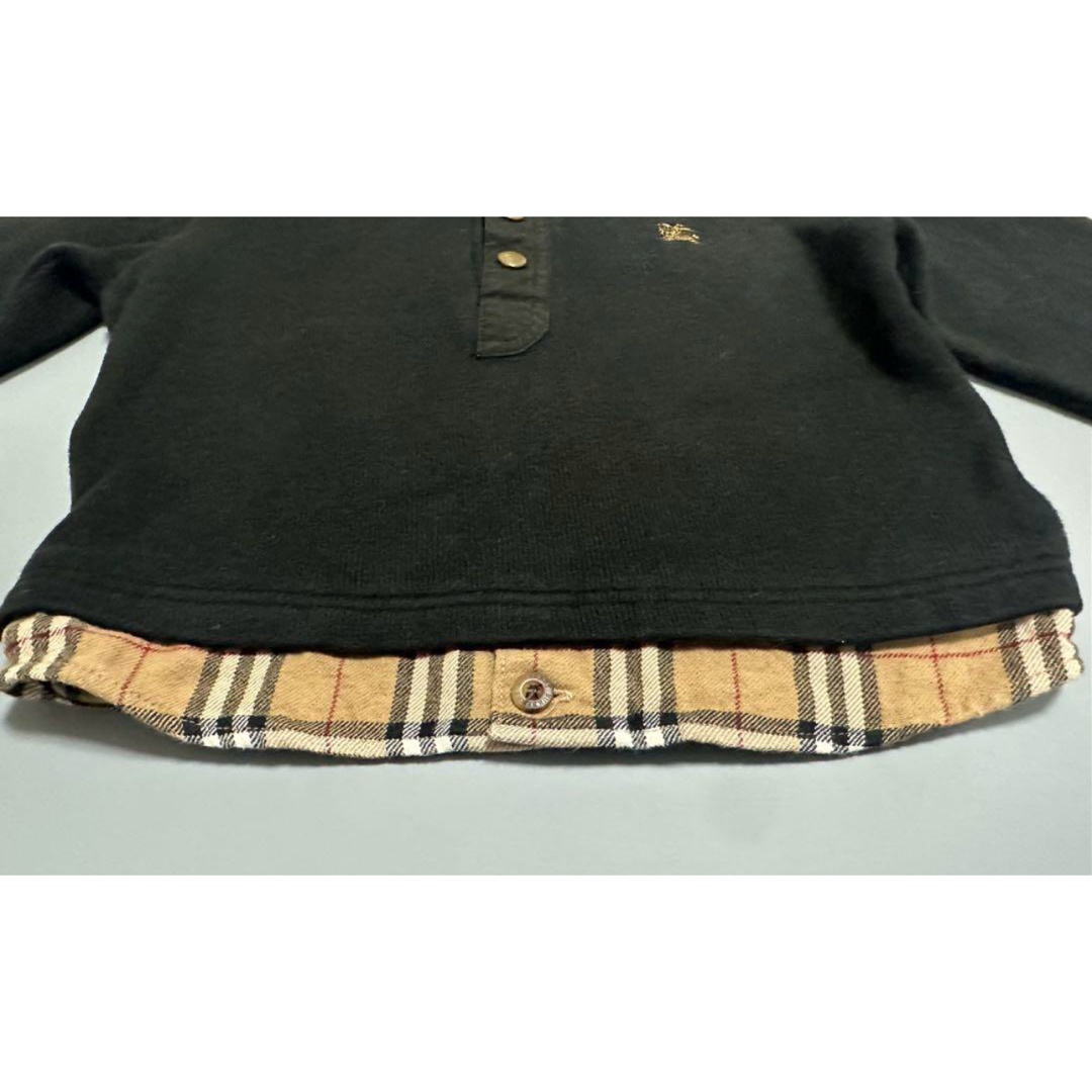 BURBERRY - 【バーバリーロンドン】長袖トップス 重ね着風 袖裾 BURBERRY - 【バーバリーロンドン】長袖トップス 重ね着風 袖裾