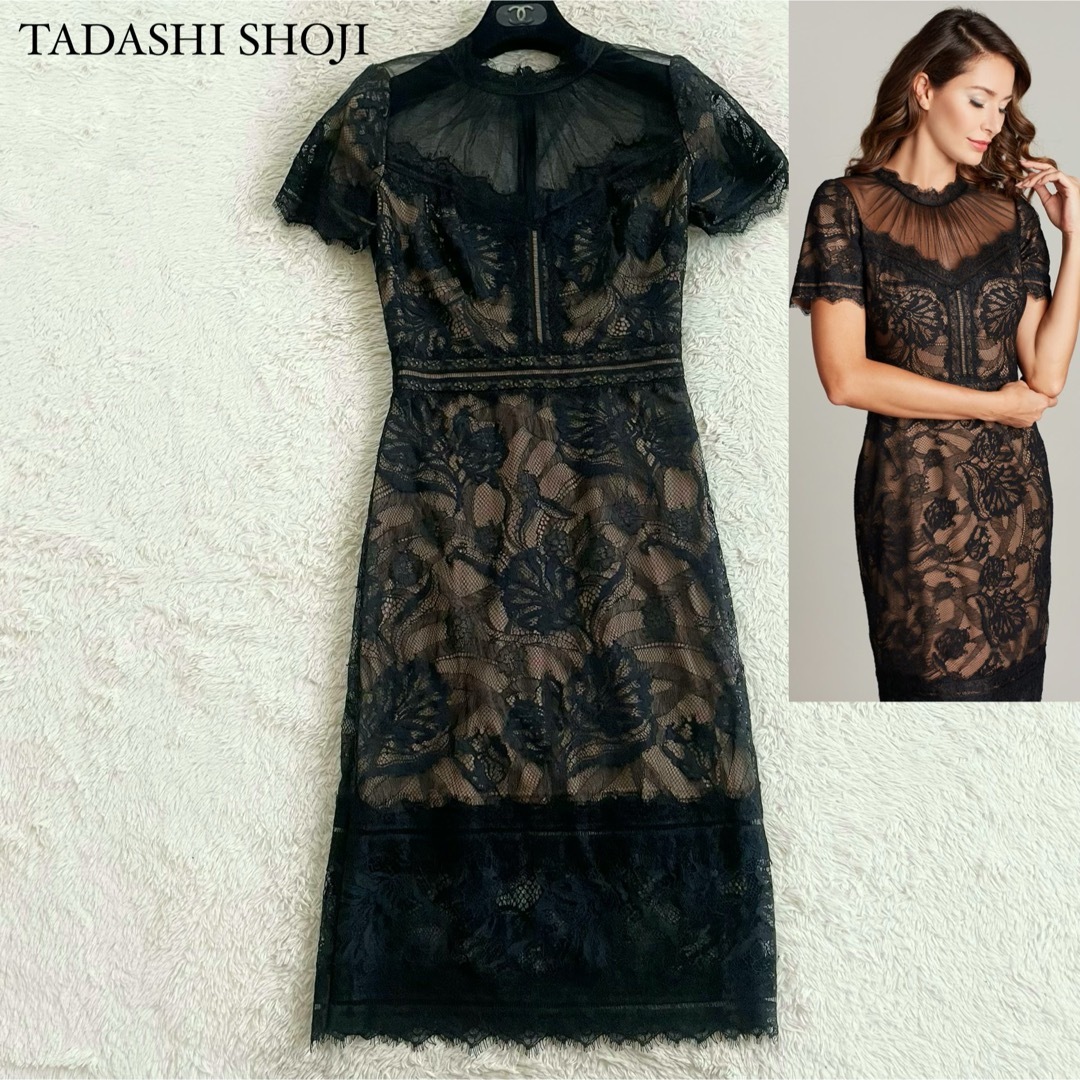 TADASHI SHOJI - 美品 タダシショージ フラワーレースドレス TADASHI SHOJI - 美品 タダシショージ フラワーレースドレス