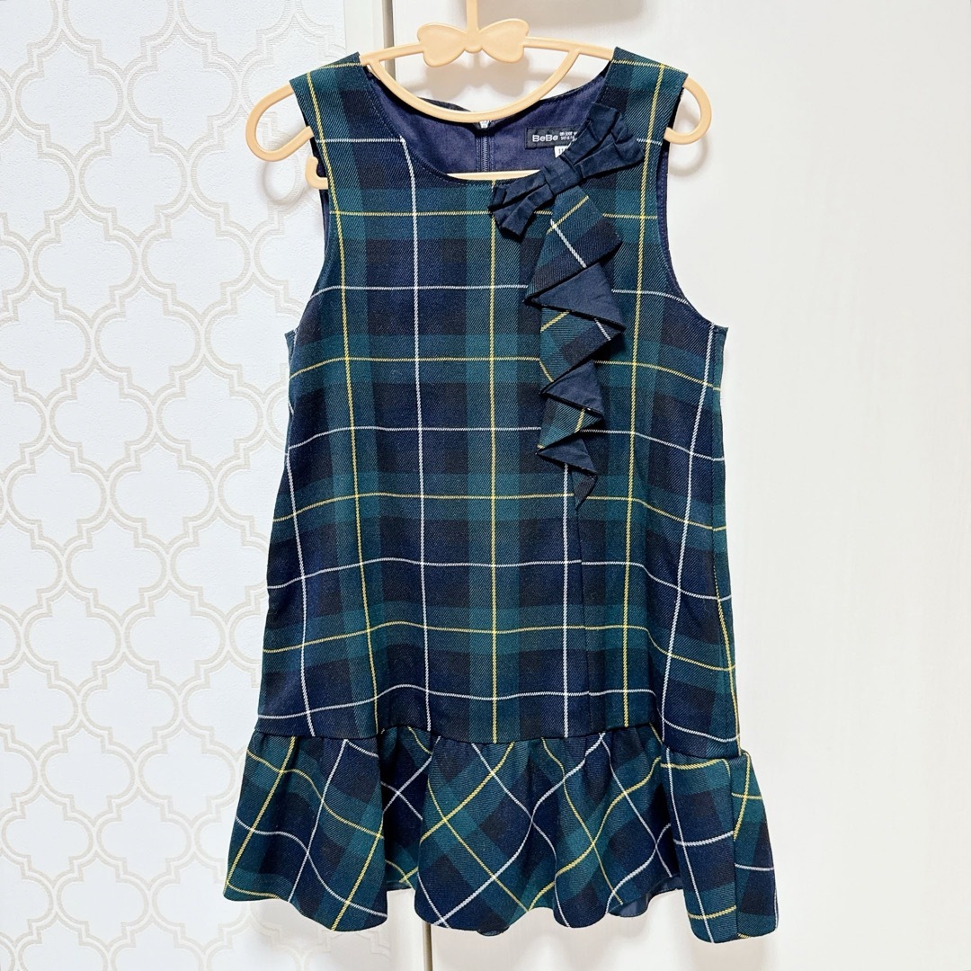 BeBe - 【 美品 】べべ BeBe 緑チェック ワンピース フォーマル BeBe - 【 美品 】べべ BeBe 緑チェック ワンピース フォーマル