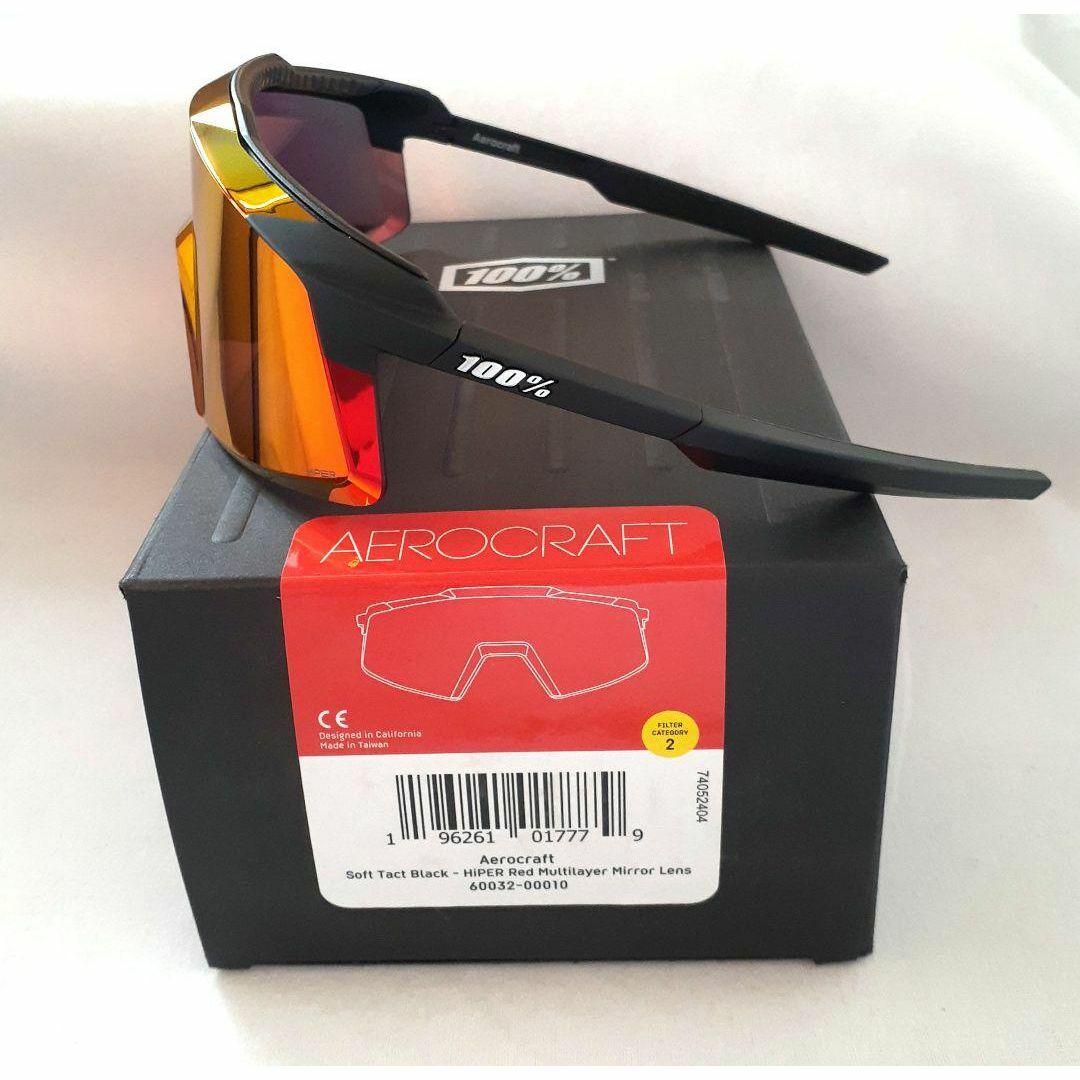100% Aerocraft ブラック レッド ワンハンドレッド サングラスの 100% Aerocraft ブラック レッド ワンハンドレッド サングラスの