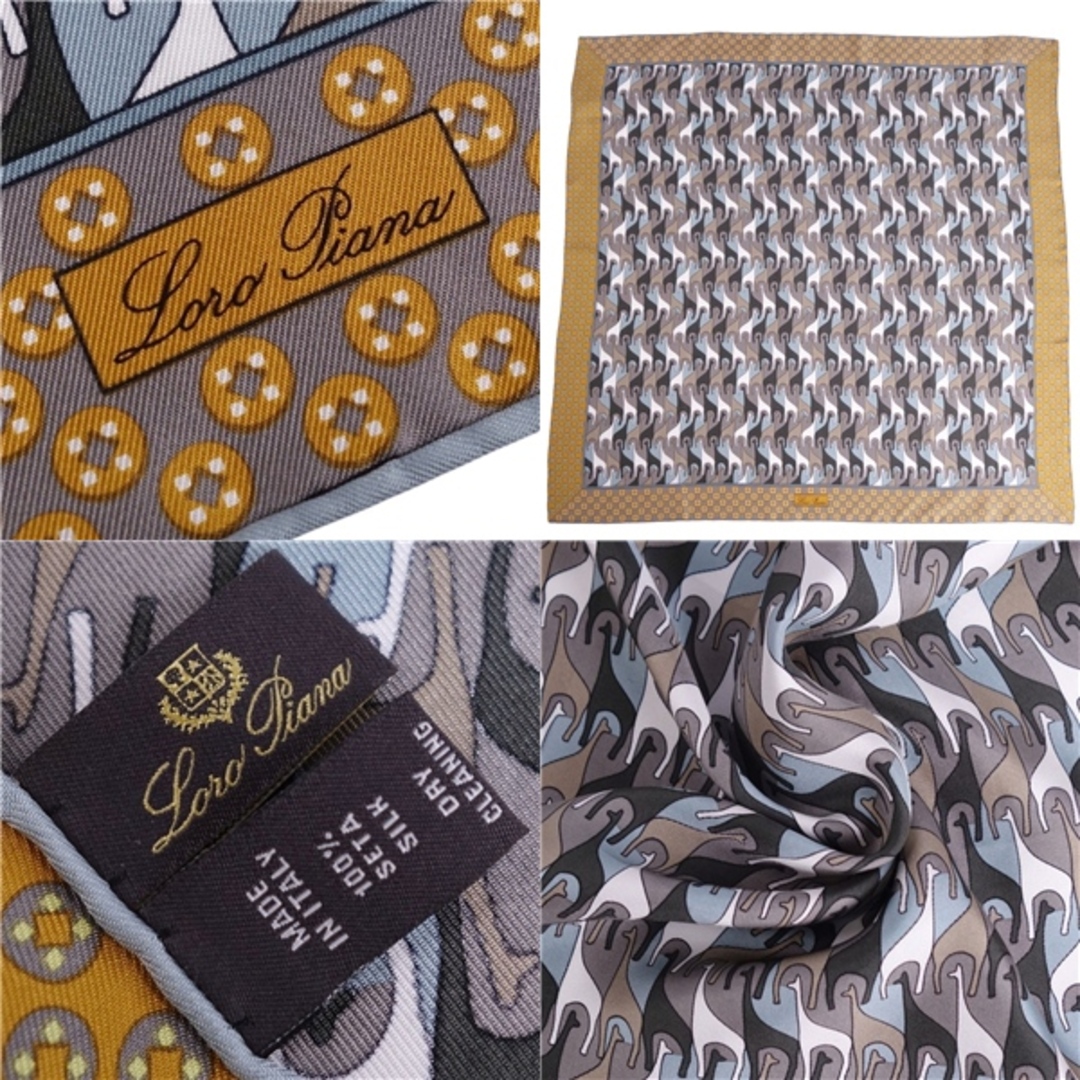 美品 ロロピアーナ Loro Piana スカーフ シルク100% 総柄 美品 ロロピアーナ Loro Piana スカーフ シルク100% 総柄