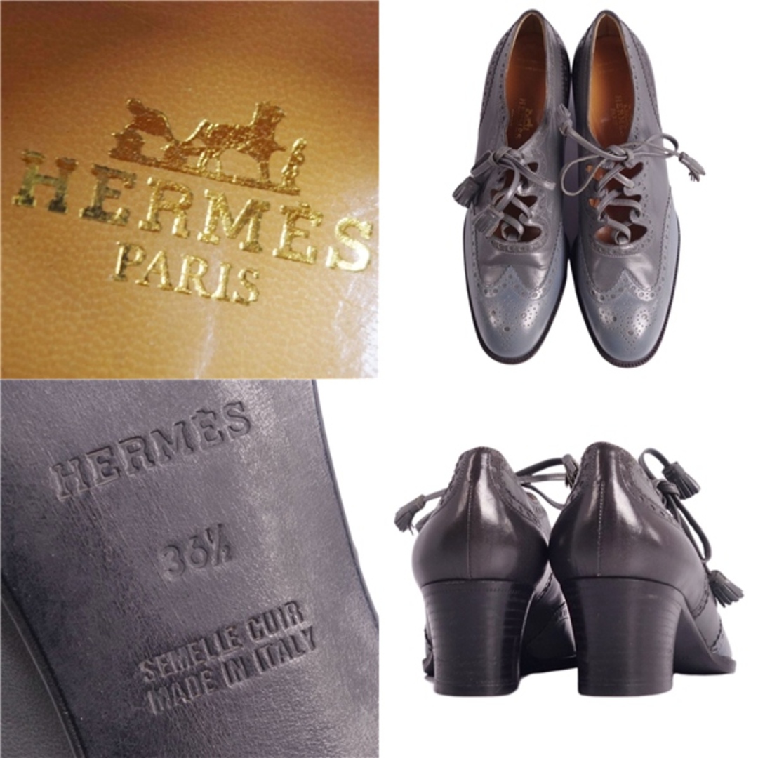 HERMES - 未使用 Vintage エルメス HERMES パンプス レザー HERMES - 未使用 Vintage エルメス HERMES パンプス レザー