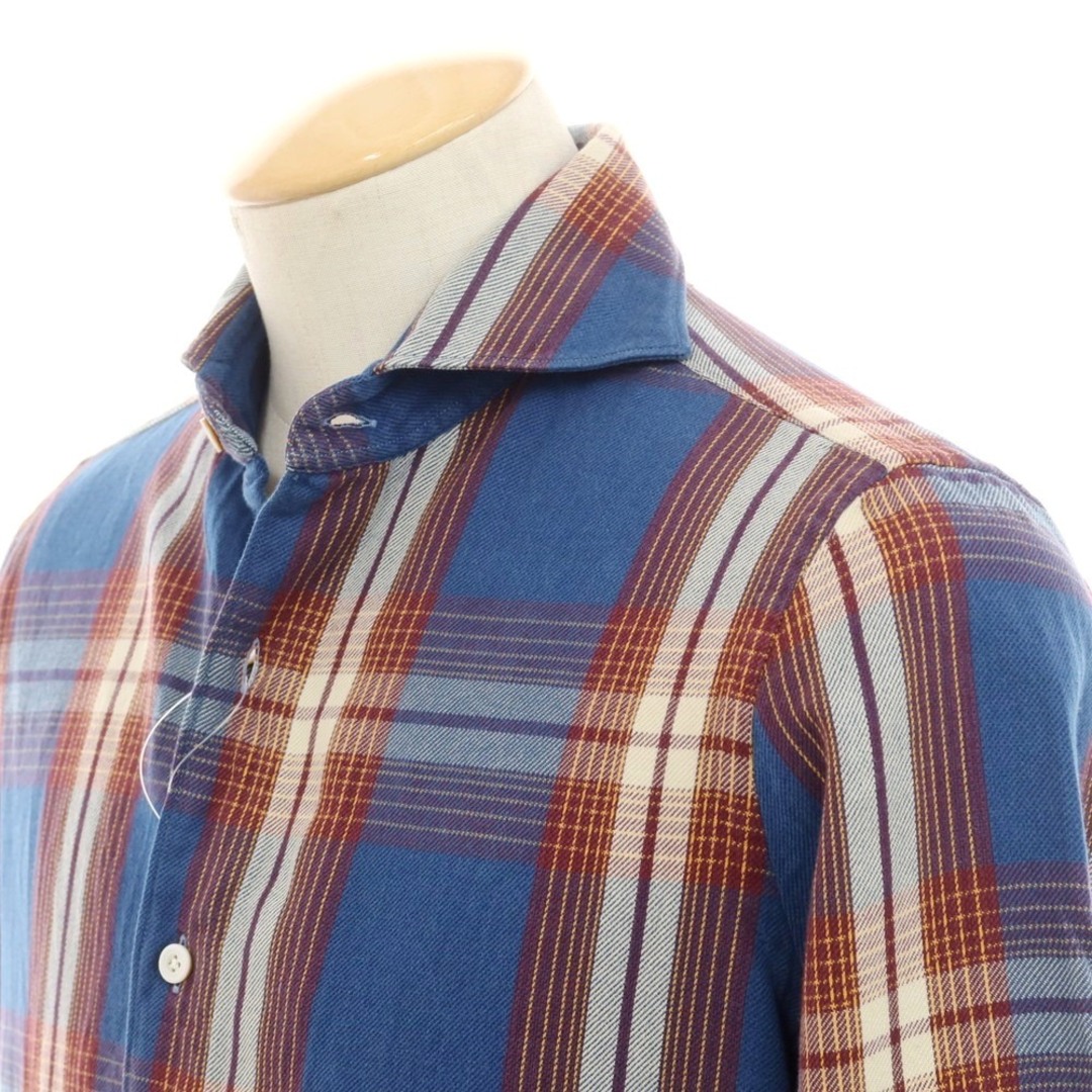 FINAMORE - 【中古】フィナモレ Finamore コットン チェック FINAMORE - 【中古】フィナモレ Finamore コットン チェック